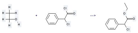 Benzeneacetic acid, a-chloro-, ethyl ester can be prepared by Chloro-phenyl-acetyl chloride and Ethanol.